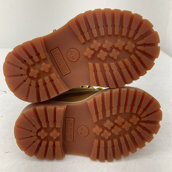 Timberland Toddler Boys Combat Boots Brown Nubuck Size 4 Preowned - Picture 4 of 6